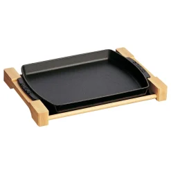 Assiette rectangulaire noir fonte d'acier 33x23 cm - STAUB Online