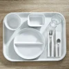 ESSENTIALS COLLECTION Assiette régithermie 1 séparation droite rond blanc porcelaine Ø 22,8 cm Vitalia Online