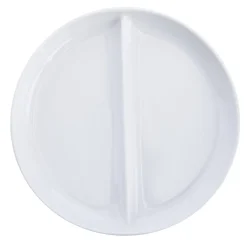 ESSENTIALS COLLECTION Assiette régithermie 1 séparation droite rond blanc porcelaine Ø 22,8 cm Vitalia Online
