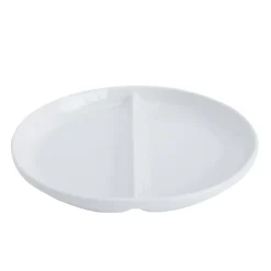 ESSENTIALS COLLECTION Assiette régithermie 1 séparation droite rond blanc porcelaine Ø 22,8 cm Vitalia Online
