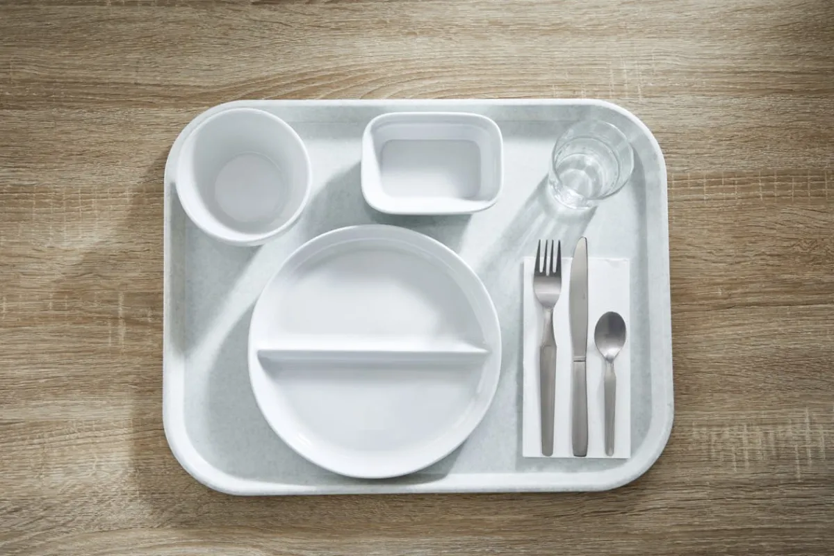 Assiette régithermie 1 séparation courbe rond blanc porcelaine Ø 22,8 cm Vitalia - ESSENTIALS COLLECTION New