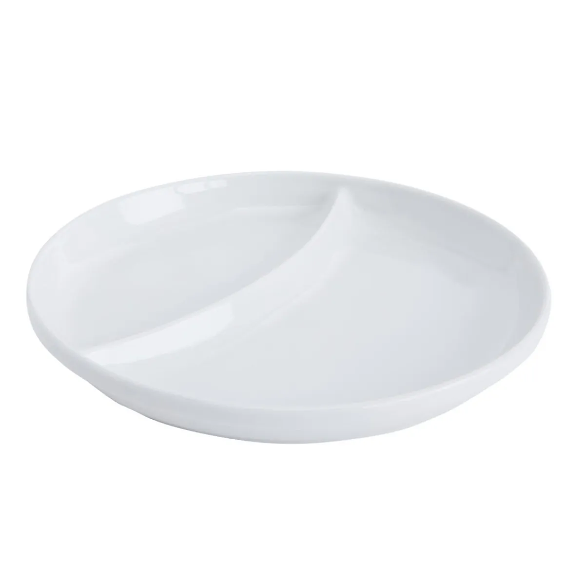 Assiette régithermie 1 séparation courbe rond blanc porcelaine Ø 22,8 cm Vitalia - ESSENTIALS COLLECTION New