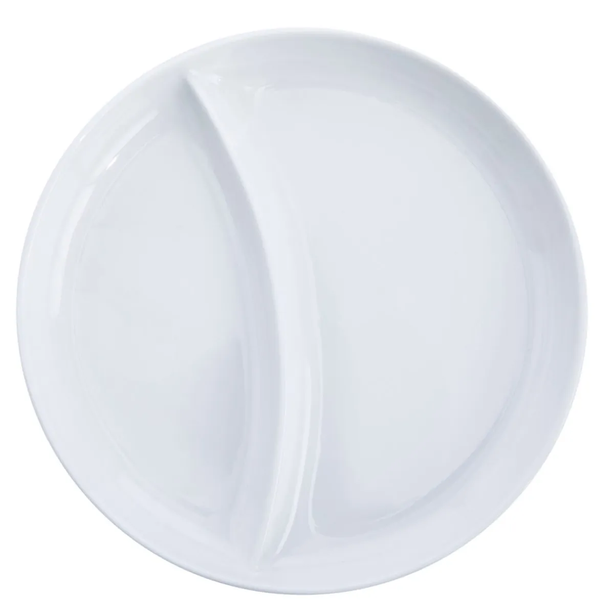 Assiette régithermie 1 séparation courbe rond blanc porcelaine Ø 22,8 cm Vitalia - ESSENTIALS COLLECTION New