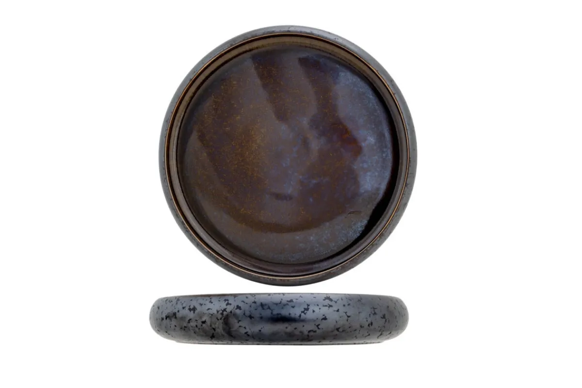 Assiette rond argent porcelaine Ø 28 cm Elements Mineral - PROOF Online