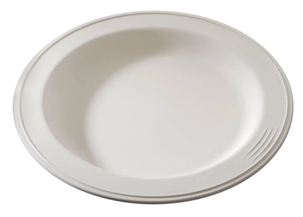 SAINT ROMAIN Assiette rond blanc fibre végétale Ø 18 cm Lilitouch New