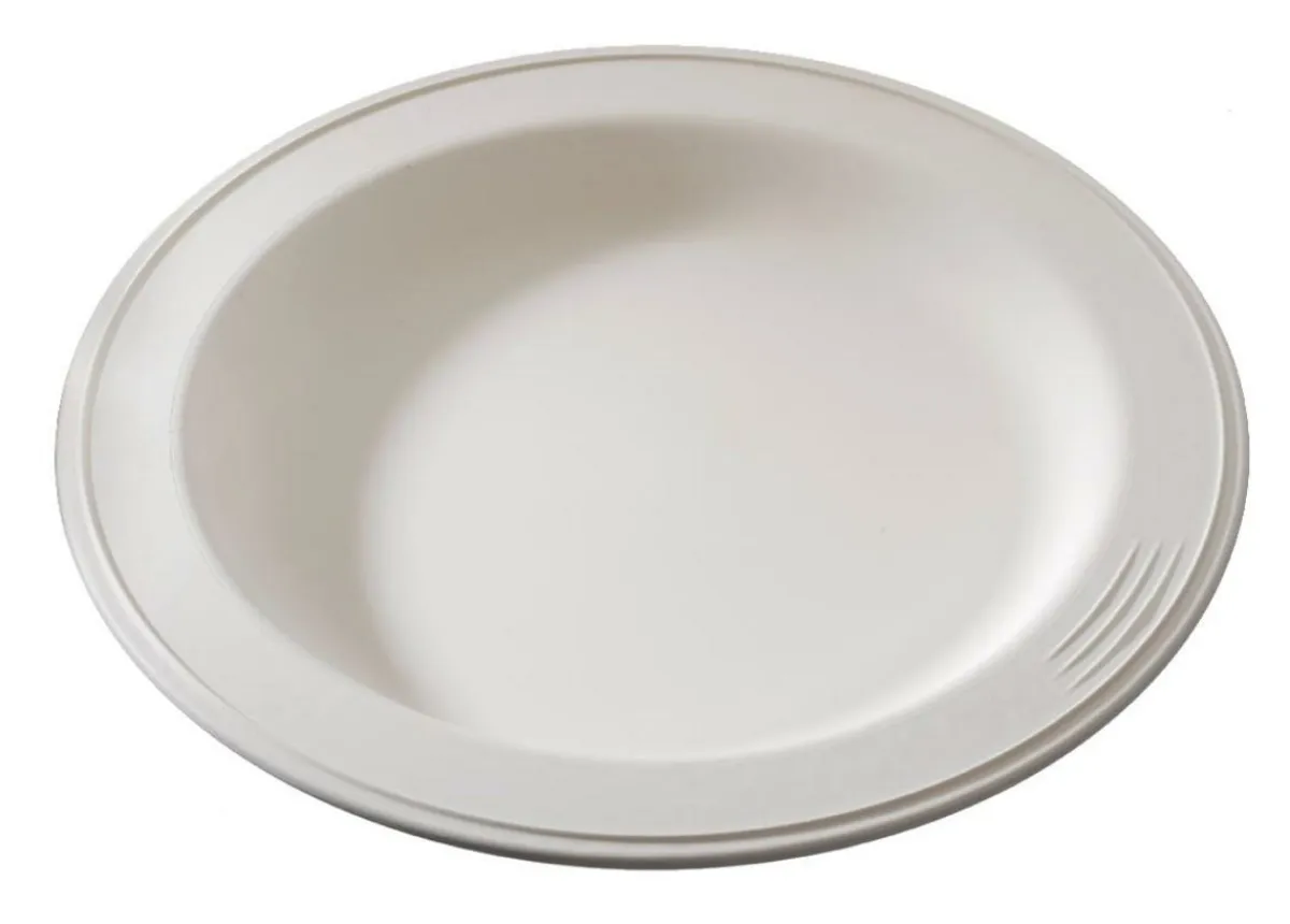 SAINT ROMAIN Assiette rond blanc fibre végétale Ø 23 cm Lilitouch Clearance