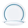 ARCOROC Assiette rond blanc verre opal Ø 19 cm Autonomy Filet Bleu New