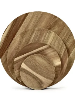 Assiette rond brun acacia Ø 26 cm Dune - SERAX Clearance