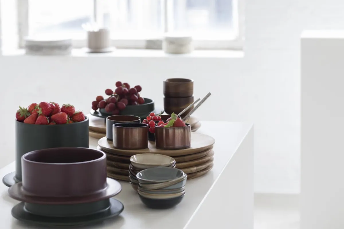 Assiette rond brun acacia Ø 14,8 cm Dune - SERAX Discount