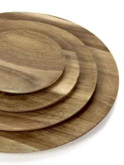SERAX Assiette rond brun acacia Ø 20 cm Dune Online