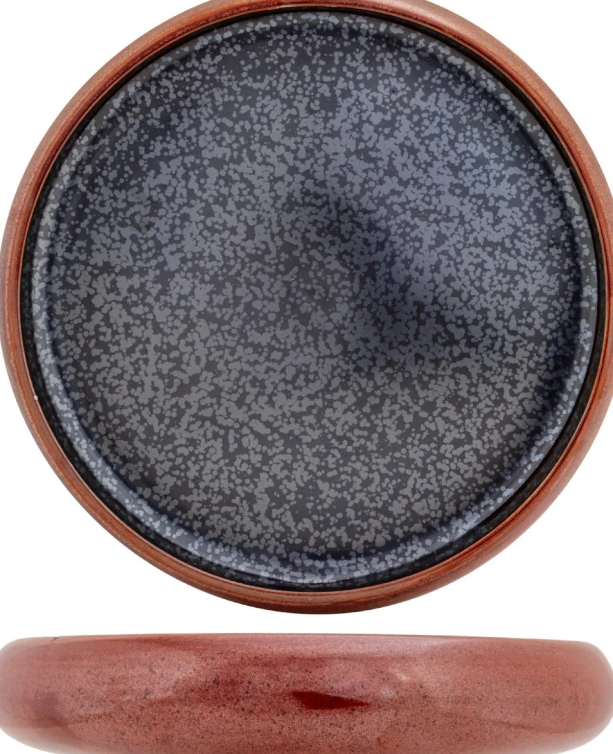 Assiette rond brun porcelaine Ø 24 cm Elements Maroon - PROOF Outlet