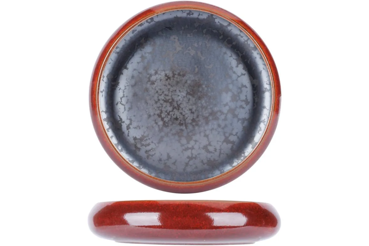 PROOF Assiette rond brun porcelaine Ø 17 cm Elements Maroon Discount