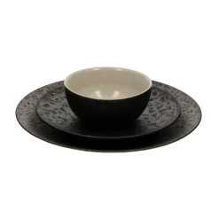 ESSENTIALS COLLECTION Assiette rond gris foncé Grès Ø 21 cm Oxstal (48 pièces) Best
