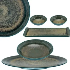 Assiette à salade rond vert porcelaine Ø 21 cm Palazzo - MEDARD DE NOBLAT Online