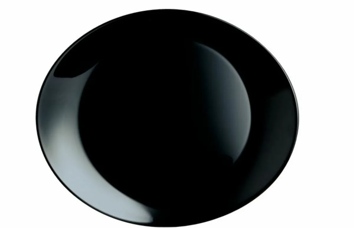 ARCOROC Assiette à steak ovale noir verre trempé 30x26 cm Evolutions Outlet