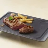 Assiette à steak rectangulaire noir porcelaine culinaire 33x22 cm Basalt - REVOL New