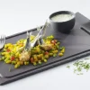 Assiette à steak rectangulaire noir porcelaine culinaire 39,5x24 cm Basalt - REVOL Clearance