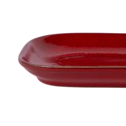 PRO.MUNDI Assiette à steak rectangulaire rouge grès émaillé 29x19,5 cm Gres Couleur Hot