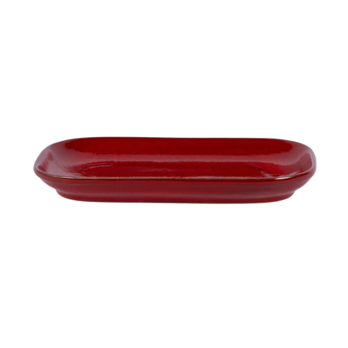 PRO.MUNDI Assiette à steak rectangulaire rouge grès émaillé 29x19,5 cm Gres Couleur Hot