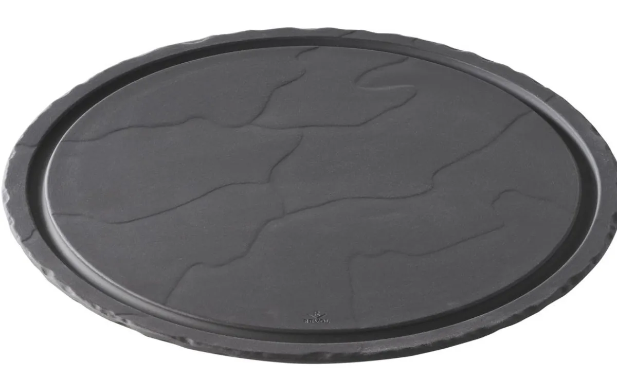 Assiette à steak rond noir porcelaine culinaire Ø 30 cm Basalt - REVOL Outlet