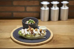 Assiette à steak rond noir porcelaine culinaire Ø 30 cm Basalt - REVOL Outlet