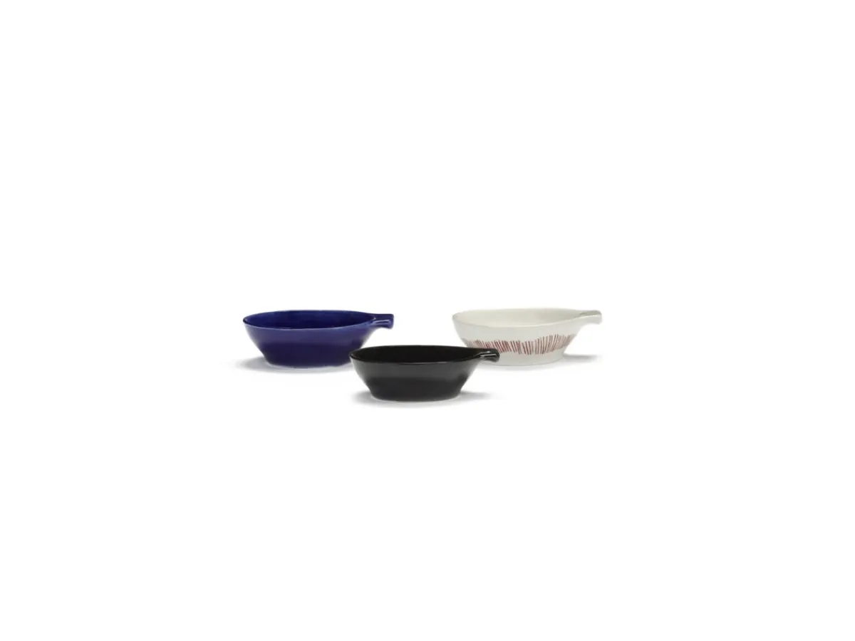 Assiette à tapas rond lapis lazuli swirl - stripes blancs grès émaillé Ø 7,5 cm Feast By Ottolenghi - SERAX