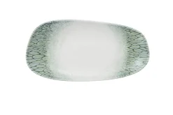 Assiette vert porcelaine 30x15 cm Butterfly - DUDSON Outlet