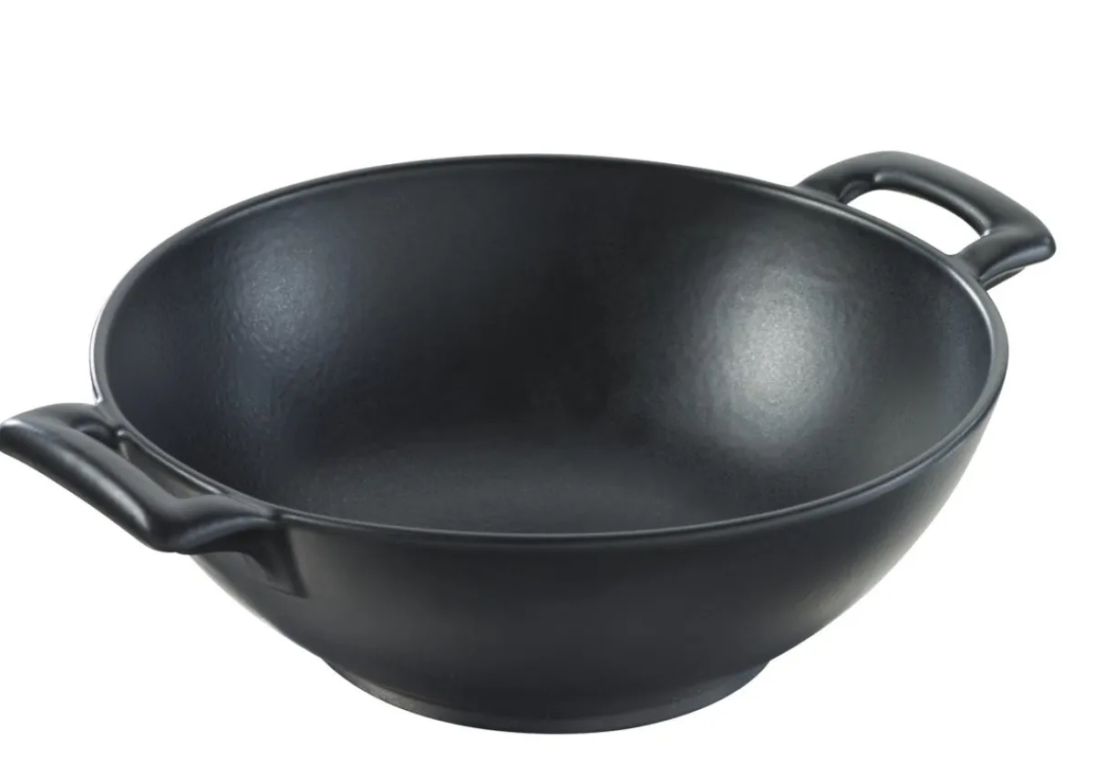 Assiette wok rond noir porcelaine culinaire Ø 20 cm Belle Cuisine - REVOL Discount
