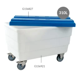 GILAC Bac autoporteur plastique blanc 120x80x80,5 cm 310 L Sans couvercle Avec roues Online