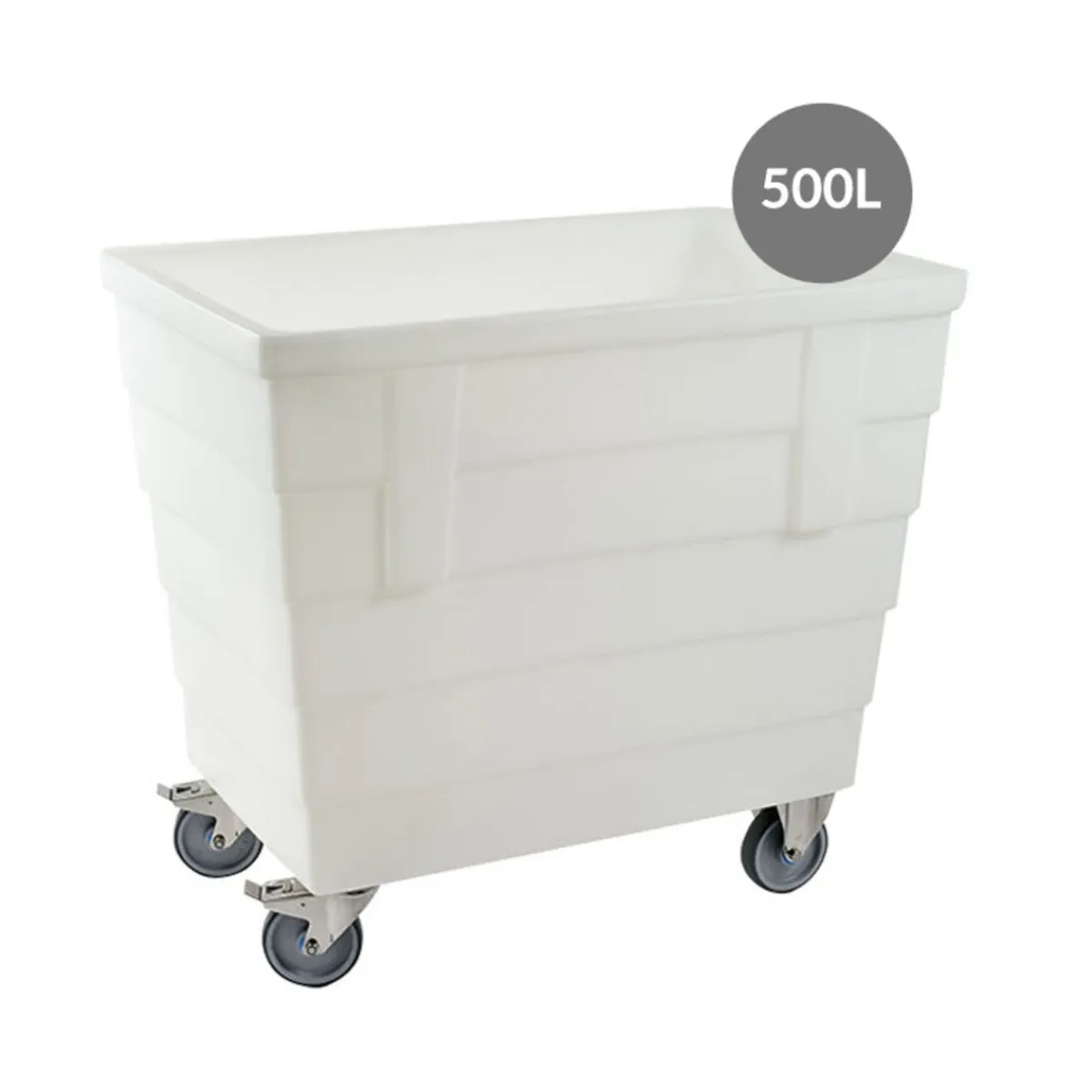 Bac autoporteur Sans couvercle blanc plastique 120x80x109,5 cm 500 L fond plein parois pleines - GILAC Online
