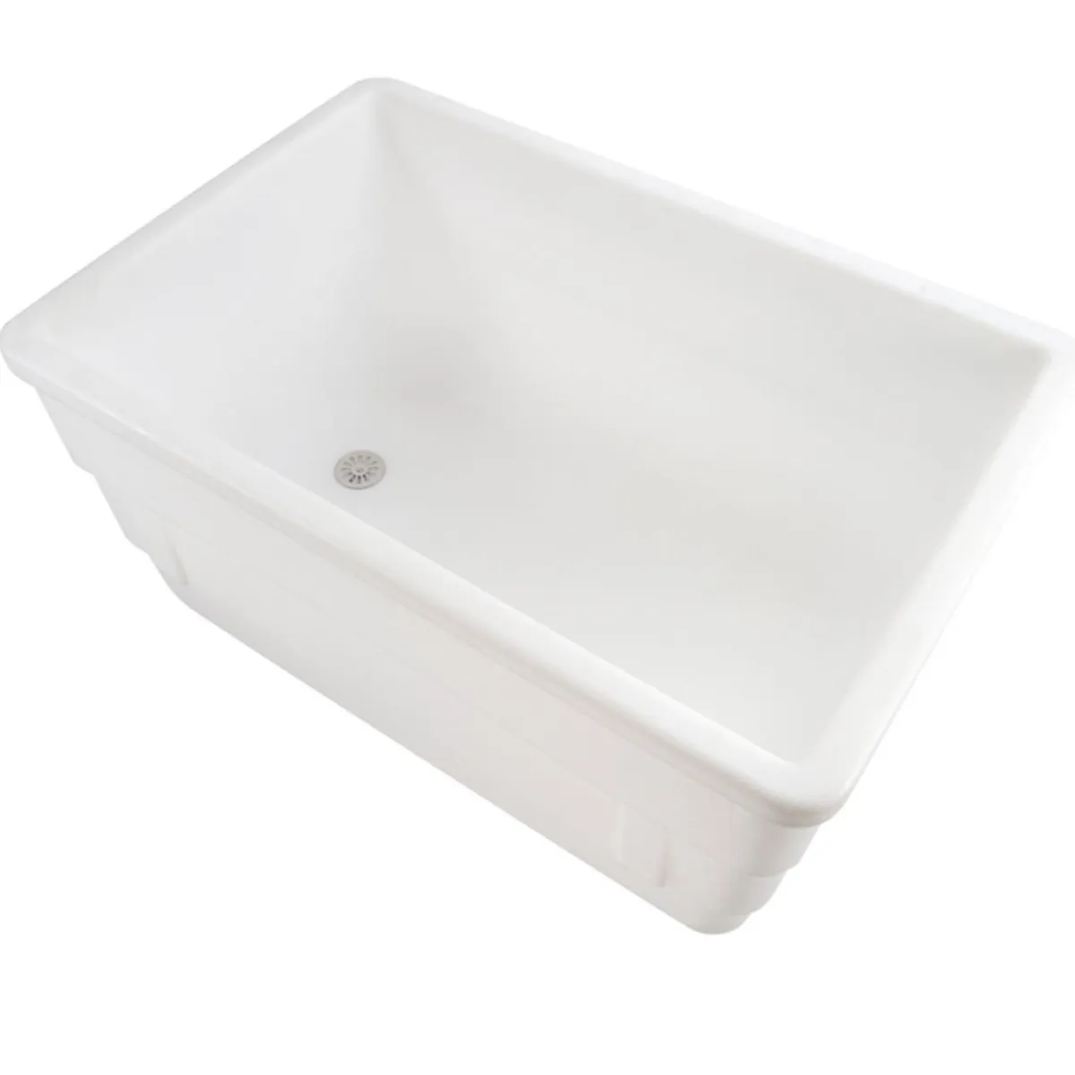 Bac autoporteur Sans couvercle blanc plastique 120x80x109,5 cm 500 L fond plein parois pleines - GILAC Online