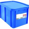 GILAC Bac Avec couvercle bleu plastique 60x40x33 cm 55 L fond plein parois pleines tiv Outlet