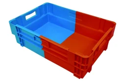 Bac bleu plastique 60x40x18,4 cm 34 L fond plein parois pleines - GILAC Hot