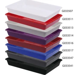 Bac de transfert Sans couvercle bordeaux plastique 54x38,5x8 cm 10 L fond plein parois pleines - GILAC Online