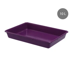 Bac de transfert Sans couvercle rouge plastique 54x38,5x8 cm 10 L fond plein parois pleines - GILAC Discount