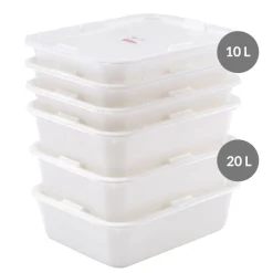 GILAC Bac à diviseuse Sans couvercle blanc plastique 53x41x14 cm 20 L fond plein parois pleines