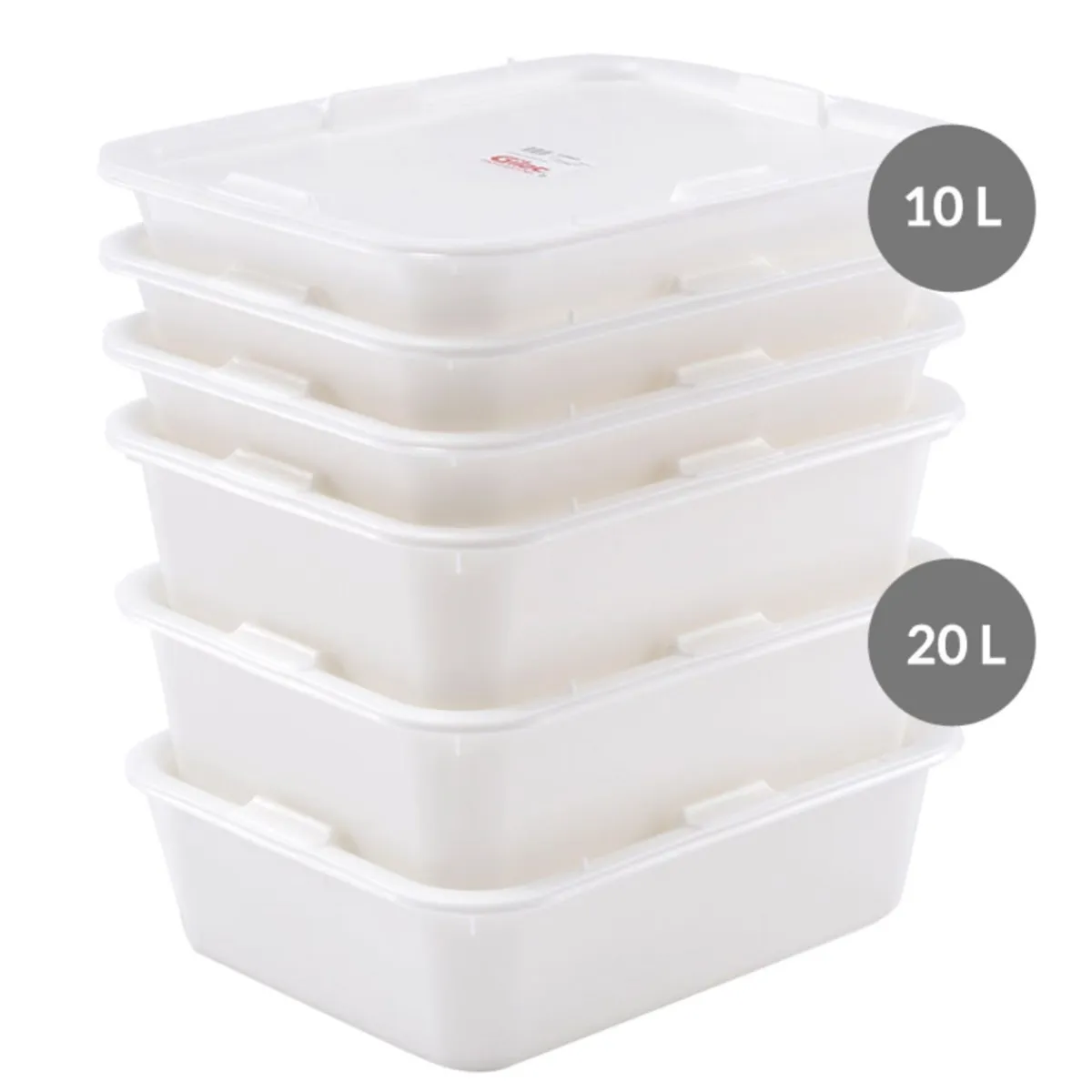 GILAC Bac à diviseuse Sans couvercle blanc plastique 53x41x14 cm 20 L fond plein parois pleines