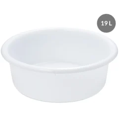 Bac à diviseuse Sans couvercle blanc plastique 16 cm 19 L fond plein parois pleines - GILAC Sale