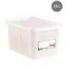 Bac gerbable Avec couvercle blanc plastique 60x40x33 cm 55 L fond plein parois pleines - GILAC New
