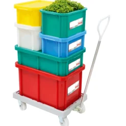 GILAC Bac gerbable Avec couvercle jaune plastique 60x40x33 cm 55 L fond plein parois pleines Sale