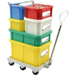 GILAC Bac gerbable Avec couvercle jaune plastique 60x40x33 cm 55 L fond plein parois pleines Sale