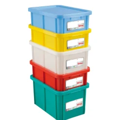 Bac gerbable Avec couvercle jaune plastique 60x40x19 cm 25 L fond plein parois pleines - GILAC Online