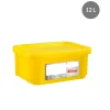 Bac gerbable Avec couvercle jaune plastique 40x30x18 cm 12 L fond plein parois pleines - GILAC Sale