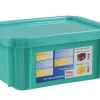 Bac gerbable Avec couvercle vert plastique 40x30x23,5 cm 15 L fond plein parois pleines - GILAC Best