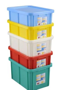 Bac gerbable Avec couvercle vert plastique 40x30x23,5 cm 15 L fond plein parois pleines - GILAC Best