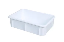 GILAC Bac gerbable Sans couvercle blanc plastique 60x40x16,5 cm 25 L fond plein parois pleines Best