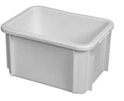 GILAC Bac gerbable Sans couvercle blanc plastique 40x30x21,5 cm 15 L fond plein parois pleines