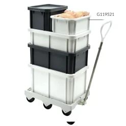 Bac gerbable Sans couvercle blanc plastique 40x30x16,5 cm 12 L fond plein parois pleines - GILAC New