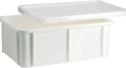 Bac gerbable Sans couvercle blanc plastique 40x30x16,5 cm 12 L fond plein parois pleines - GILAC New