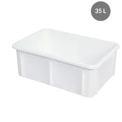 GILAC Bac gerbable Sans couvercle blanc plastique 60x40x21,7 cm 35 L fond plein parois pleines Online